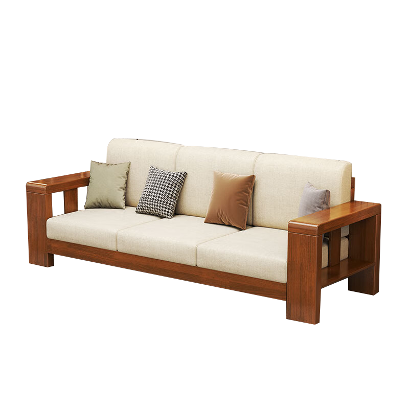 质凡实木休息区接待单人沙发休闲洽谈卡座酒吧桌椅组合 双人位*2+1.2m长桌