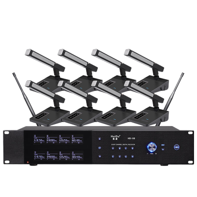 惠度(HuiDu)HD-X4专业无线麦克风一拖四会议鹅颈手持头戴耳麦领夹会议培训舞台话筒头戴款