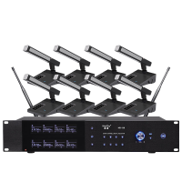 惠度(HuiDu)HD-X8专业无线麦克风一拖八会议鹅颈手持头戴耳麦领夹会议培训舞台话筒手持款