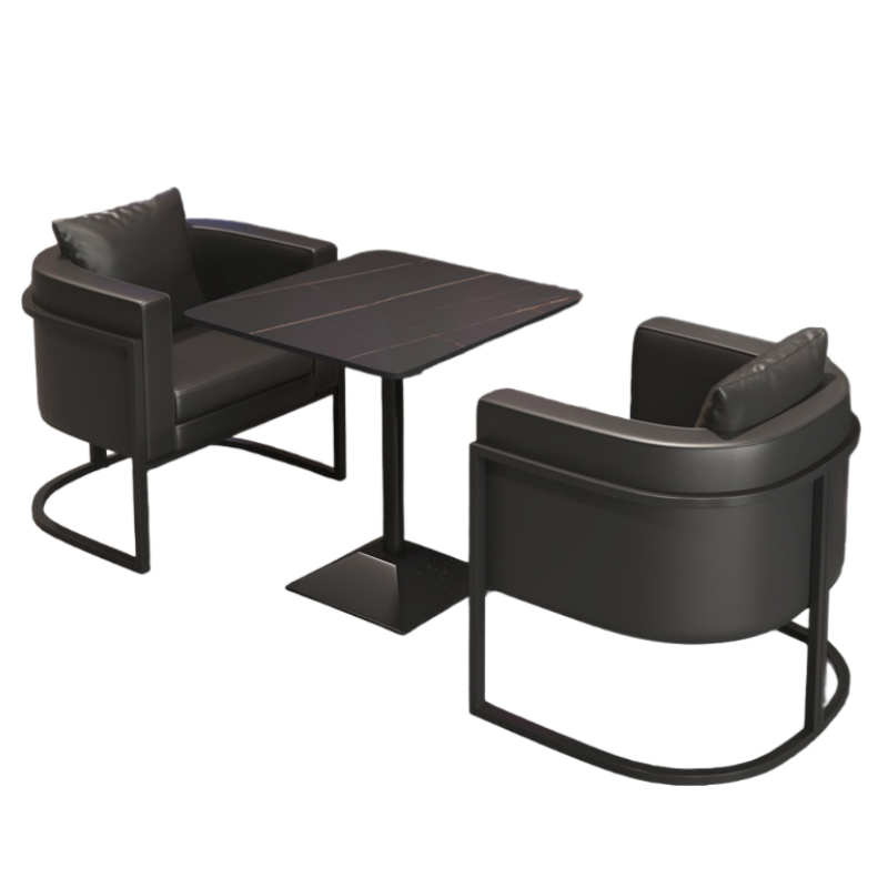 智叶舟洽谈沙发组合单人位*2+方几套