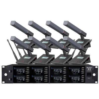 惠度(HuiDu)MA-08T专业无线U段调频话筒一拖八话筒会议培训舞台麦克风头戴款