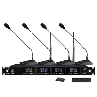 惠度(HuiDu)GLE-402专业无线一拖二超指向性话筒数字编码ID编码会议话筒无线充电真分集麦克风方管款