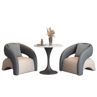 智叶舟洽谈沙发组合单人位*2+圆桌60套