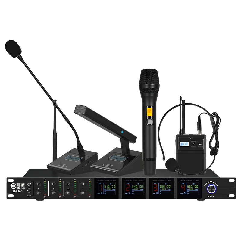 惠度(HuiDu)U-9008无线一拖八U段调频话筒会议工程舞台演出主持KTV无线麦克风鹅颈款