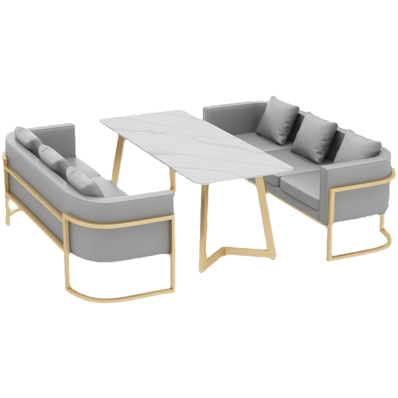 质凡休闲洽谈商用卡座沙发桌椅组合 双人组合