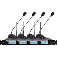 惠度(HuiDu)AT-200F无线一拖二话筒大型会议培训室演播室演讲话筒远距离无线麦克风方管款