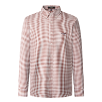 鳄鱼恤CROCODILE 长袖衬衫男士纯棉商务休闲格子抗皱免烫秋季衬衣男装