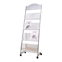 翌嘉YJ4122826 杂志架展示架报置物架收纳落地报纸报刊架 四层银色 480*360*1470