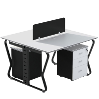 宜掌柜 办公桌 1.2米双人含柜 套