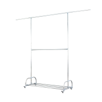 翌嘉YJ-E5-304 304不锈钢晾衣架移动伸缩有鞋架晒衣架 可升降高度款 1200*520*1200-2000