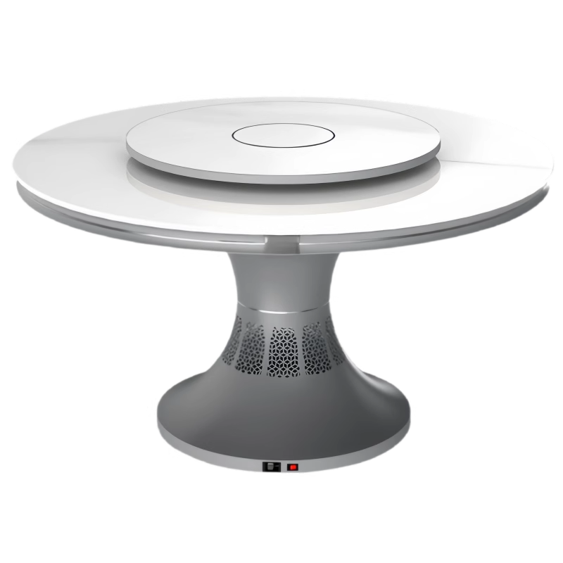 桌中皇电暖桌家用可取暖的圆餐桌多功能餐厅圆桌电暖炉烤火桌子