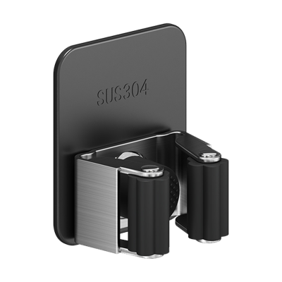 翌嘉 YJ5083015 挂钩不锈钢拖把夹扫把挂架 黑色 起订量:5