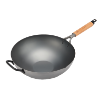 eporas八奈司日本原装进口家用炒锅极铁锅无涂层炒菜锅氮化深型中式炒锅 深型36CM炒锅菜锅