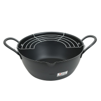 eporas 日本进口天妇罗家用小炸锅煤燃气通用油炸锅 滤网油炸锅 24cm油炸锅