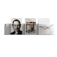 翌嘉YJ4123074 墙面壁挂书架透明亚克力免打孔U型创意展示架 60cm