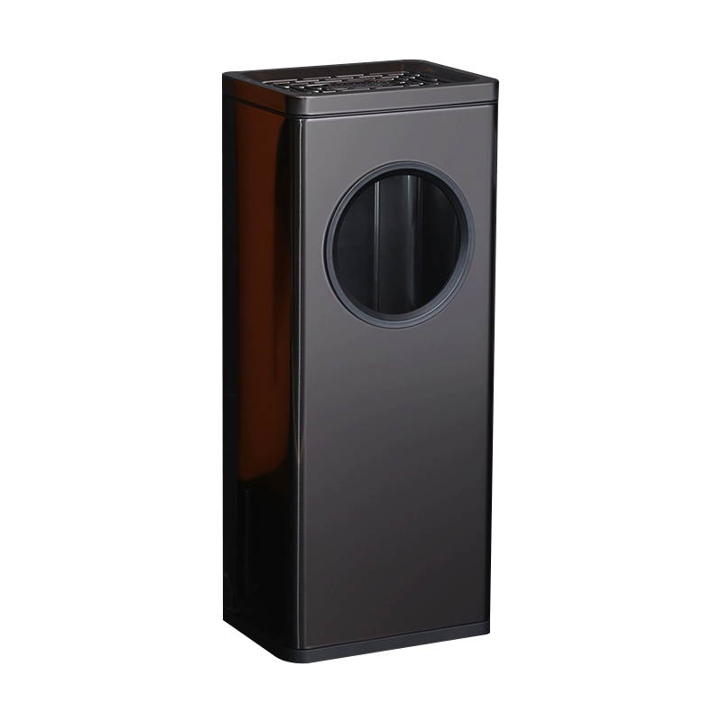 翌嘉YJ4123010 不锈钢酒店垃圾桶大堂宾馆圆口立式垃圾桶 黑色 16L 310*235*745