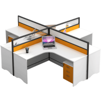 亿洛莱 四人办公桌+柜 280*240*110cm 套