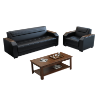 智叶舟办公沙发组合185*78*78cm(3+1+茶几)套