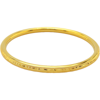 Alice女士足金复古手镯经典设计无镶嵌自戴手饰