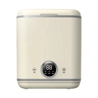 小鸭牌0.8公斤洗内衣裤袜子懒人神器小型桌面款全半自动迷你洗衣机复古原木杏色后置排水升级电镀装饰圈蓝光抑菌数显触控款