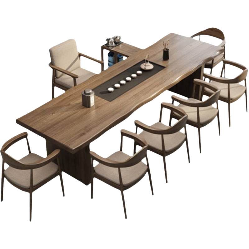 演发 茶桌3.0米桌+7椅 套