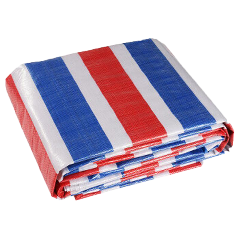 三色彩条布防水三色布 PE塑料防雨蓬布苫布遮雨棚布 75双膜 3米宽*50米长 单位/张