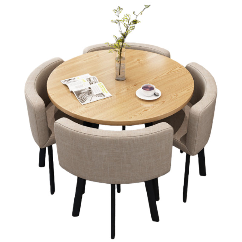 荺炬休闲桌一桌4椅70cm套