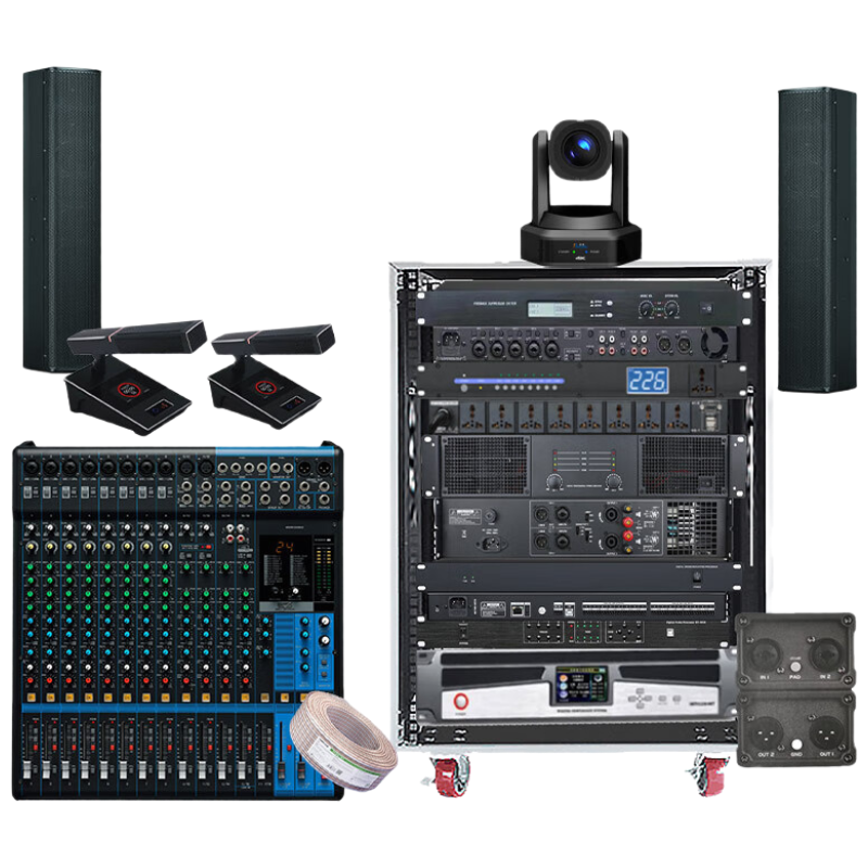 润普Runpu音频扩声会议音响系统(麦克风+音响+调音台+音频处理器+数字移频器+时序电源)RP-JDYP1024F