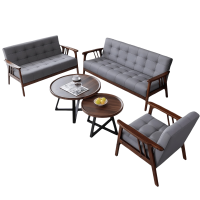 豫龙都 休闲沙发组合 实木 套