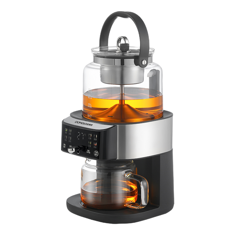 苏宁宜品&欧美特全新智能自动上水养生壶煮茶机花茶触屏液晶显示定时功能一体式304不锈钢煮茶器OMT-JS1957