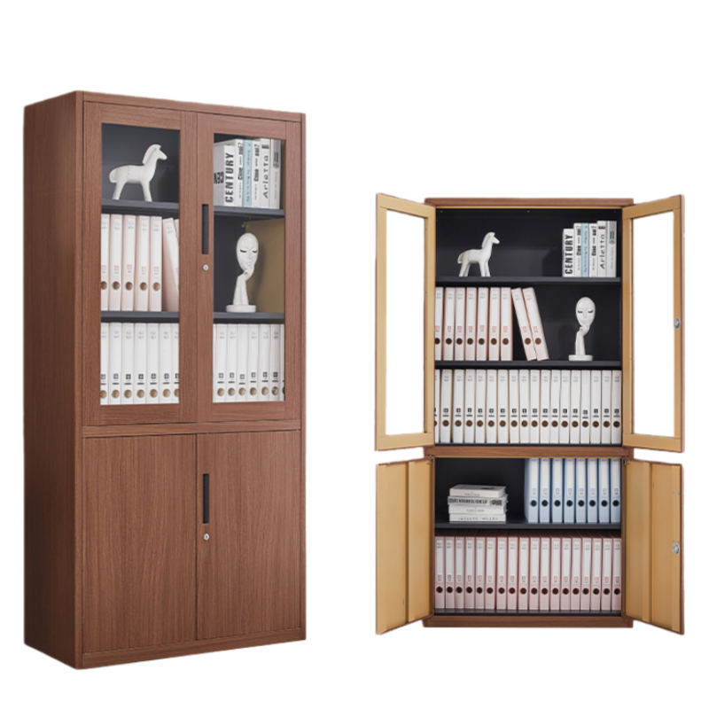 智叶舟钢制木纹办公柜大器90*40*185cm台