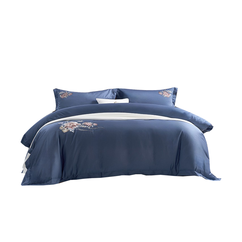 富安娜周年纪念款\繁花·瑾念四件套\蓝 床单款 203*229CM 标准款