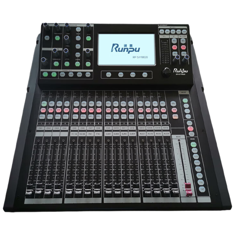 润普Runpu 专业数字调音台带触摸屏20路远程控制带网线接口电脑软件PC控制20路数字调音台RP-STY9020