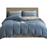多奇曼全棉纯色双拼四件套PH-T2501 被套/200*230cm 花色:宾利蓝+山灰
