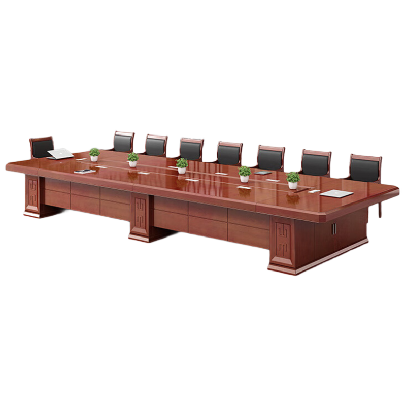香尔特 会议桌长桌会议室大型政府接待培训长条办公桌椅3.5*1.6米+12椅