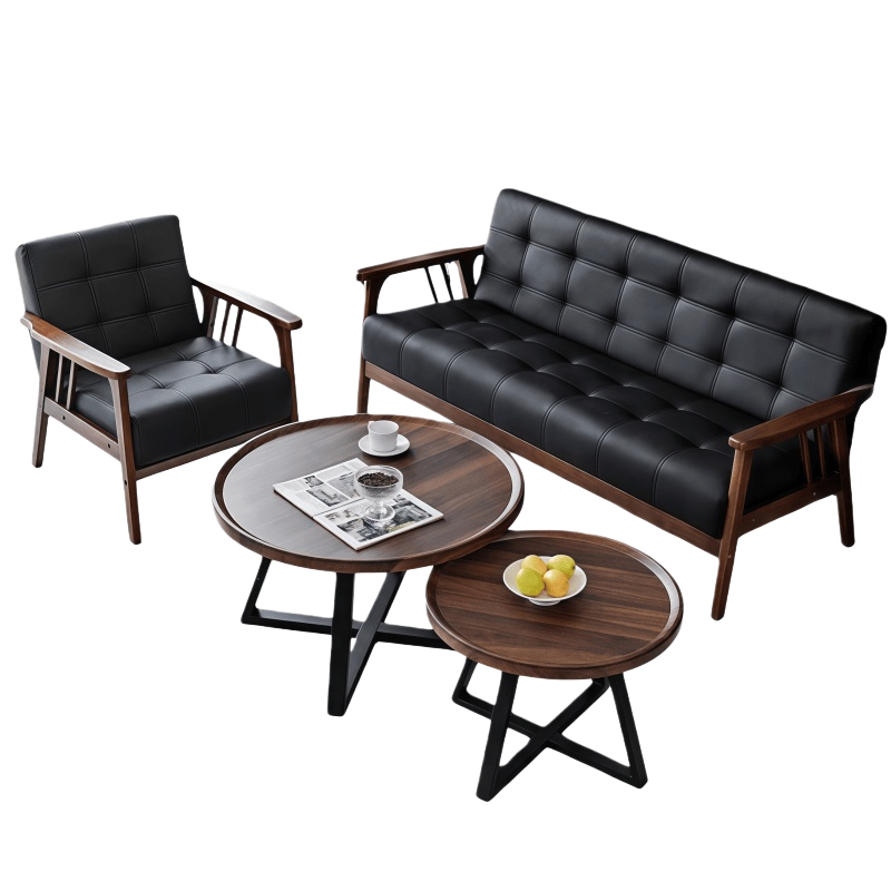 豫龙都 沙发茶几组合 实木 套