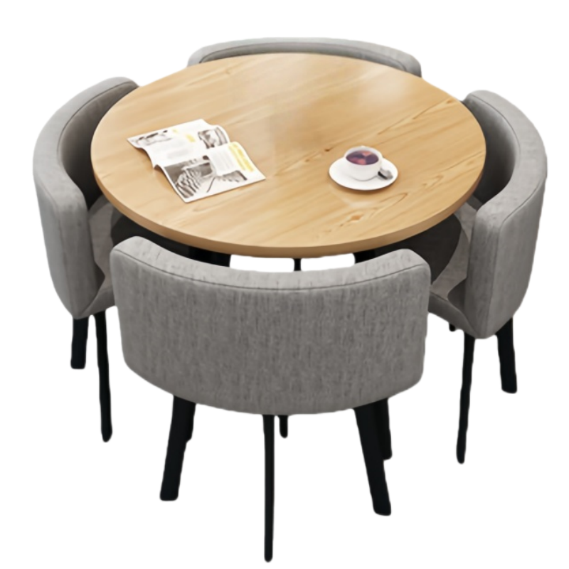 荺炬休闲桌一桌四椅70cm套