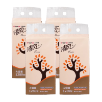 清风抽纸4层320抽4提悬挂式湿水不易破立体压花AR1ATM