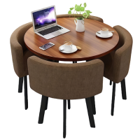 荺炬接待桌一桌四椅90cm套