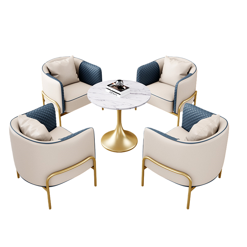 智叶舟组合沙发单人位*4+圆桌60套