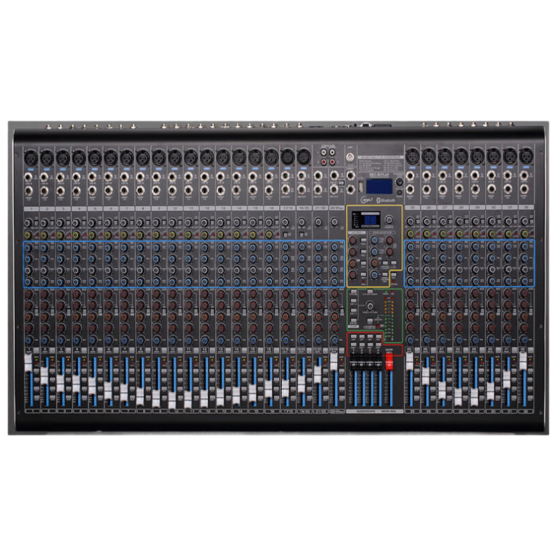 润普RP-MTY8024国产化专业调音台舞台演出视频会议本地扩音48V幻象电源24路通道多功能模拟调音台 QY