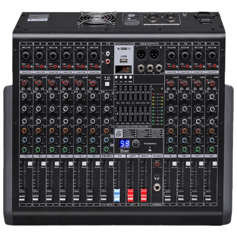 润普Runpu 专业调音台功放一体机12路调音台350W大功率功带2路立体声1路AUX辅助RP-TY12S-G350W