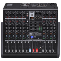 润普Runpu 专业调音台功放一体机12路调音台350W大功率功带2路立体声1路AUX辅助RP-TY12S-G350W