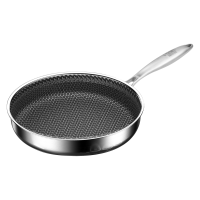 赫巴兹煎锅不锈钢家用食品级蜂窝锅煎蛋神器深煎牛排平底锅1310