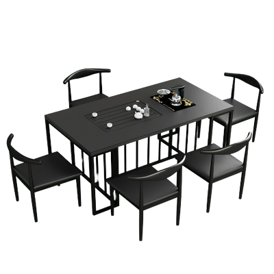 印华(YINHUA)火烧石茶桌一桌五椅 茶几 茶台 茶桌(1300*800*760)(套)