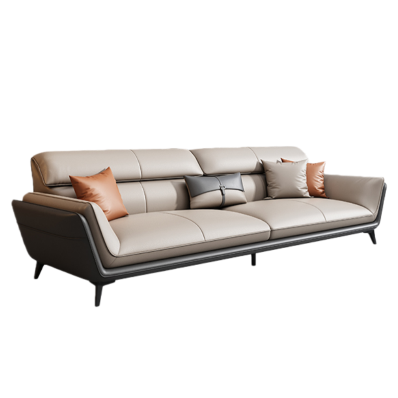 智叶舟皮艺沙发三人位213*90*85cm张