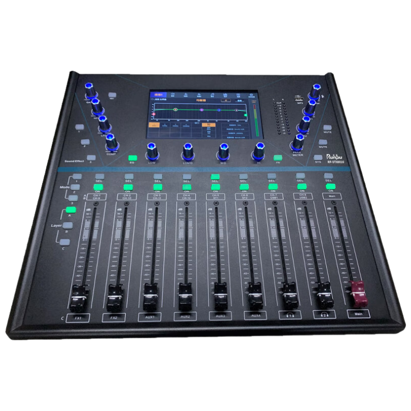 润普Runpu 国产化专业16路数字调音台 便携款 独立反馈抑制器 十六路数字调音台RP-STX8016