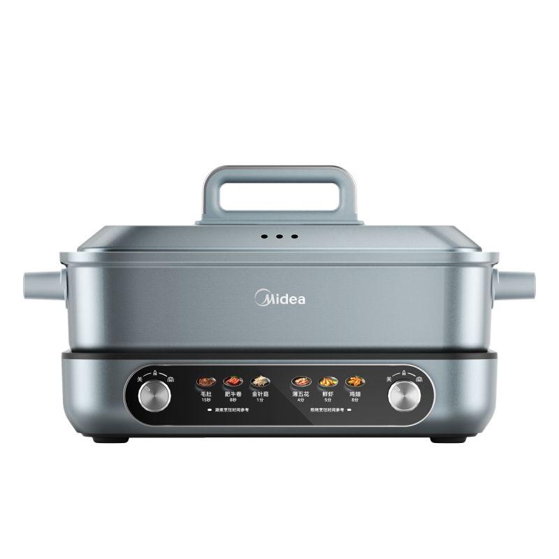 美的(Midea)电火锅 8L分体式速沸鸳鸯锅 钛陶PRO电煮锅 电热锅电炒锅 DHS352899
