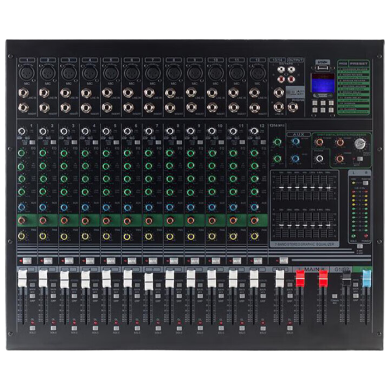 润普Runpu RP-MTY8012S 国产化专业调十二路音台舞台视频会议本地扩音数字混响效果模拟12路调音台QY