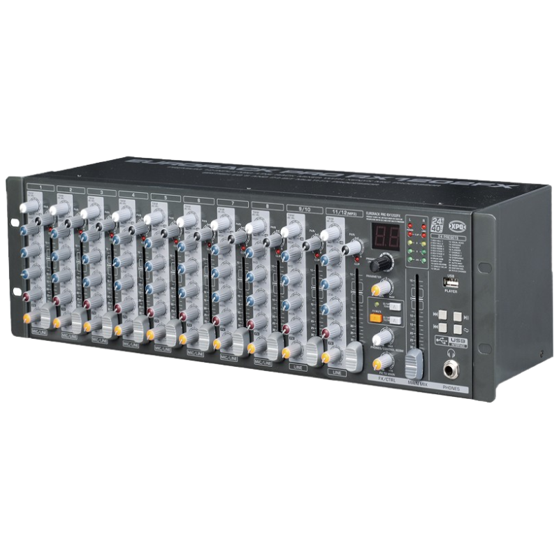 润普Runpu 国产化专业会议十二路调音台 12路标准3U机箱式调音台/舞台户外演出RP-RX1202